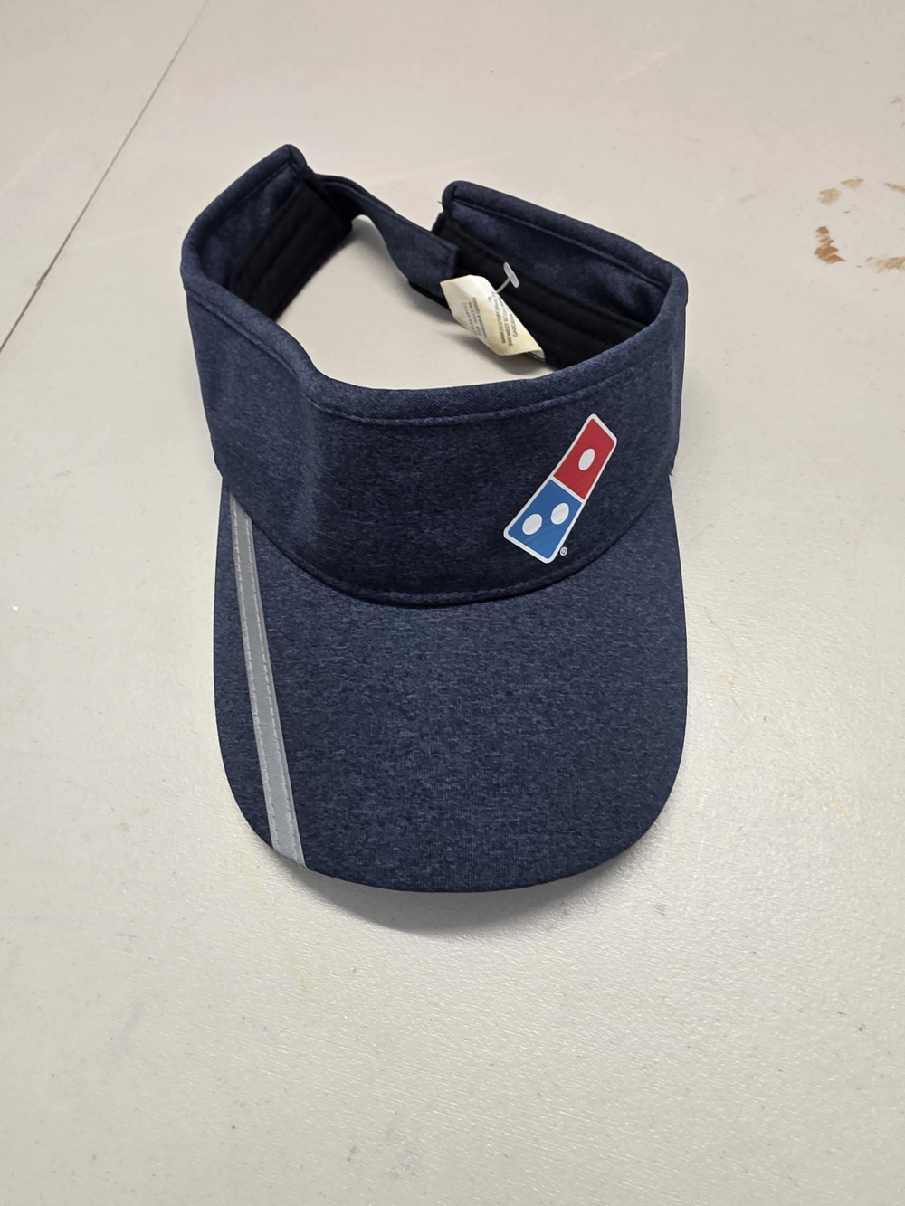 Domino's Hat Visor Strap Back Blue Reflective Work Uniform Mens One Size